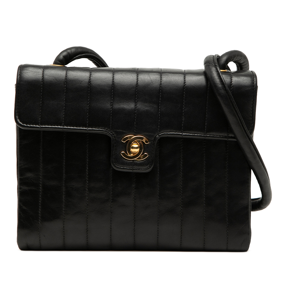 Pre-Loved Chanel Small CC Vertical Quilted Lambskin Single Flap